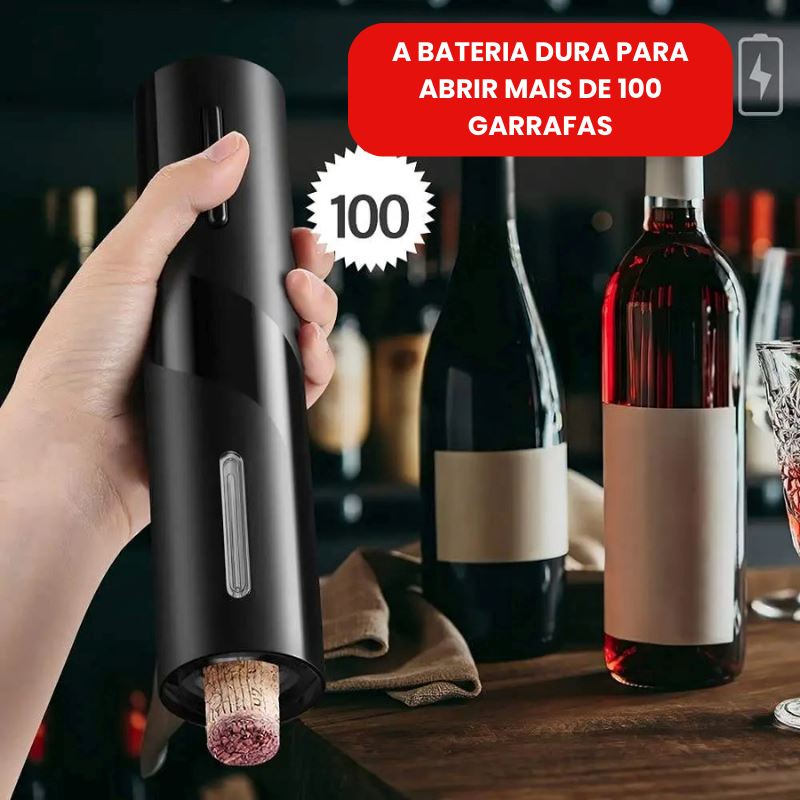 Abridor de Vinho Elétrico - Kit Profissional de BRINDE Abridor de vinho - Acessorio 009 Empório Lojas 