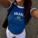 Baby Look Feminina Brasil – Rio de Janeiro Empório Lojas 963-blue M 