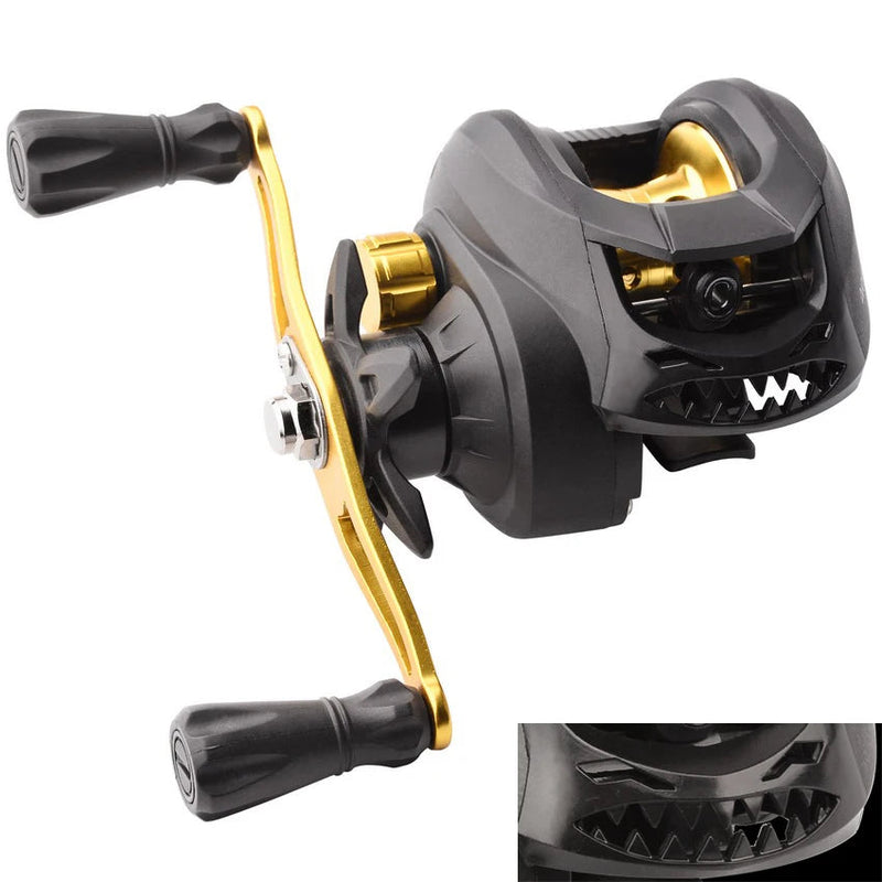 Carretilha de Pesca Profissional GLS AS200 - UltraFast Empório Lojas New Gold Black Right Hand 