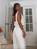 Fashion Sequined Cardigan Skirt Suits Women Elegant Shinny Sleeveless Single Button Female Tank Sets Zipped Skirts 2024 New Sets Empório Lojas 