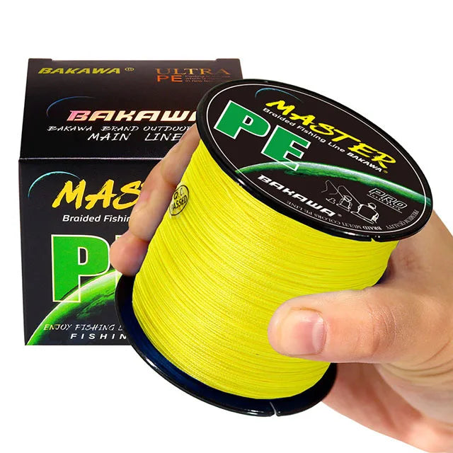 Linha de Pesca Trançada BAKAWA Japan 4X4 - Linha Profissional Linha de Pesca Trançada BAKAWA Japan 4X4 - Linha Profissional Empório Lojas Amarelo 300M-0.10MM-10LB 