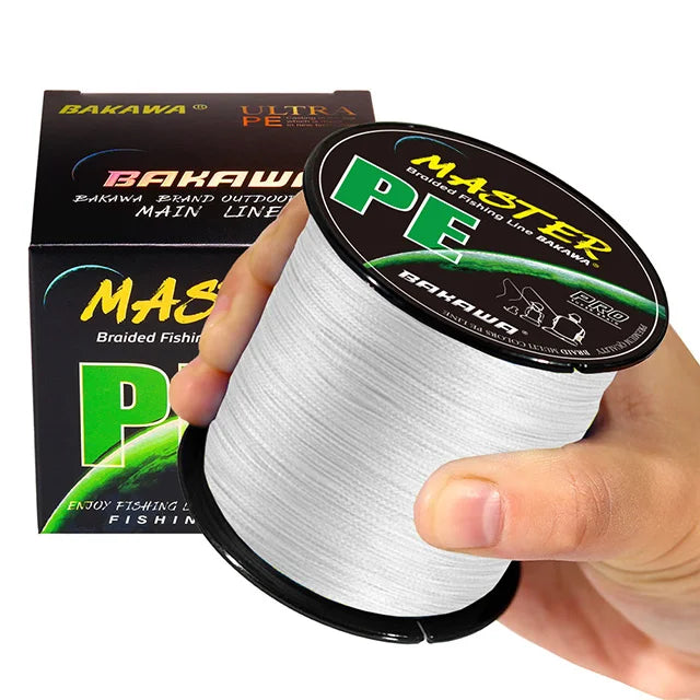 Linha de Pesca Trançada BAKAWA Japan 4X4 - Linha Profissional Linha de Pesca Trançada BAKAWA Japan 4X4 - Linha Profissional Empório Lojas Branco 300M-0.12MM-12LB 