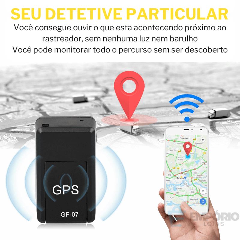 Mini Rastreador GPS com Áudio - GF-07 Mini Rastreador com audio - Eletronico 009 Empório Lojas 