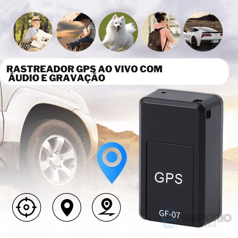 Mini Rastreador GPS com Áudio - GF-07 Mini Rastreador com audio - Monitoramento em Tempo Real - Rastreia e Grava Audio - Eletronico 009 Empório Lojas 