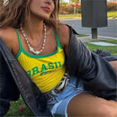 Regata Feminina Brasil Verde e Amarela Alcinha – Estilo Torcedora Empório Lojas 