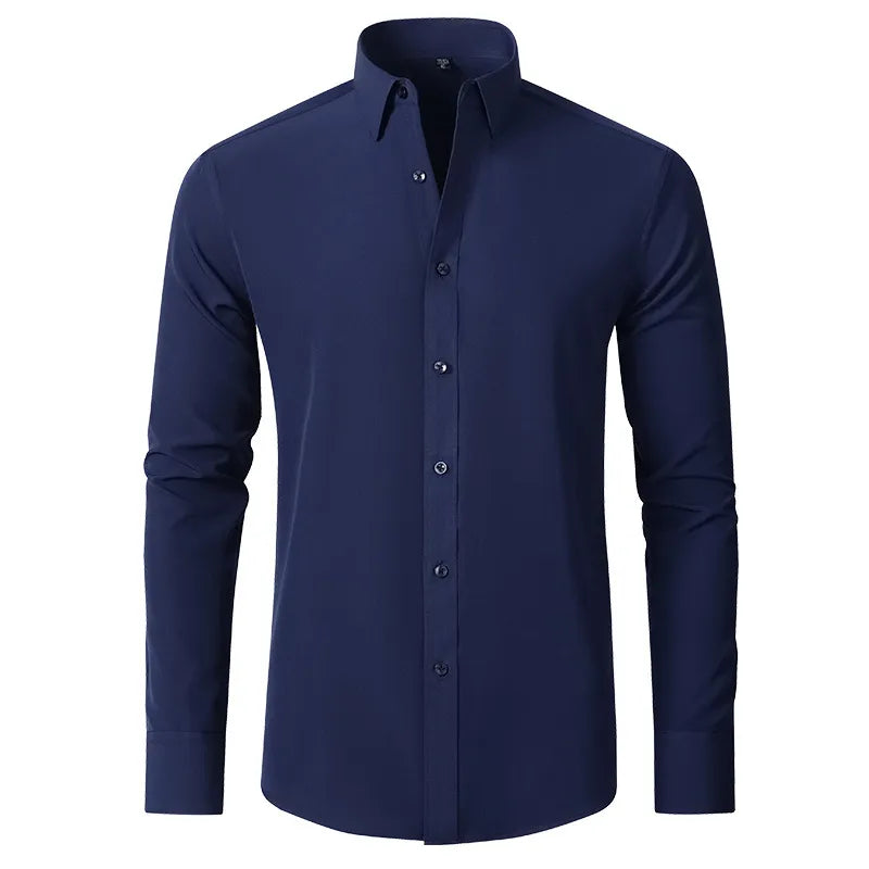 Camisa Social Masculina Premium - Elegância e Confiança no Trabalho Empório Lojas Azul Marinho S 40 to 48kg 