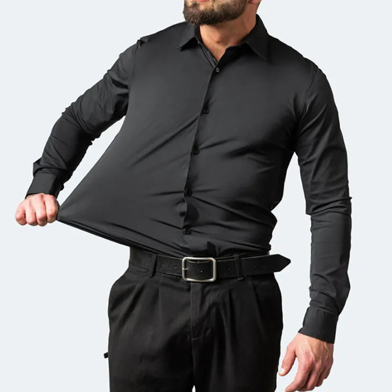 Camisa Social Masculina Premium - Elegância e Confiança no Trabalho Empório Lojas Preto S 40 to 48kg 